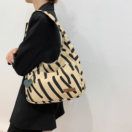 [GIRLS GOOB] Women's Zebra Canvas Shoulder Bag, Tote Bag Handbag, China OEM